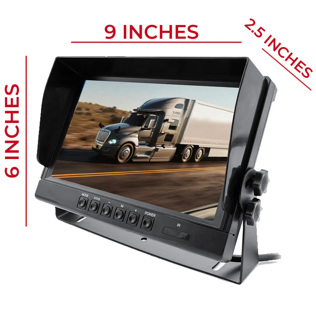 1080P Wired Backup Camera for Trucks. Heavy Duty, 9" LCD! 1080P Cam with Super Night Vision