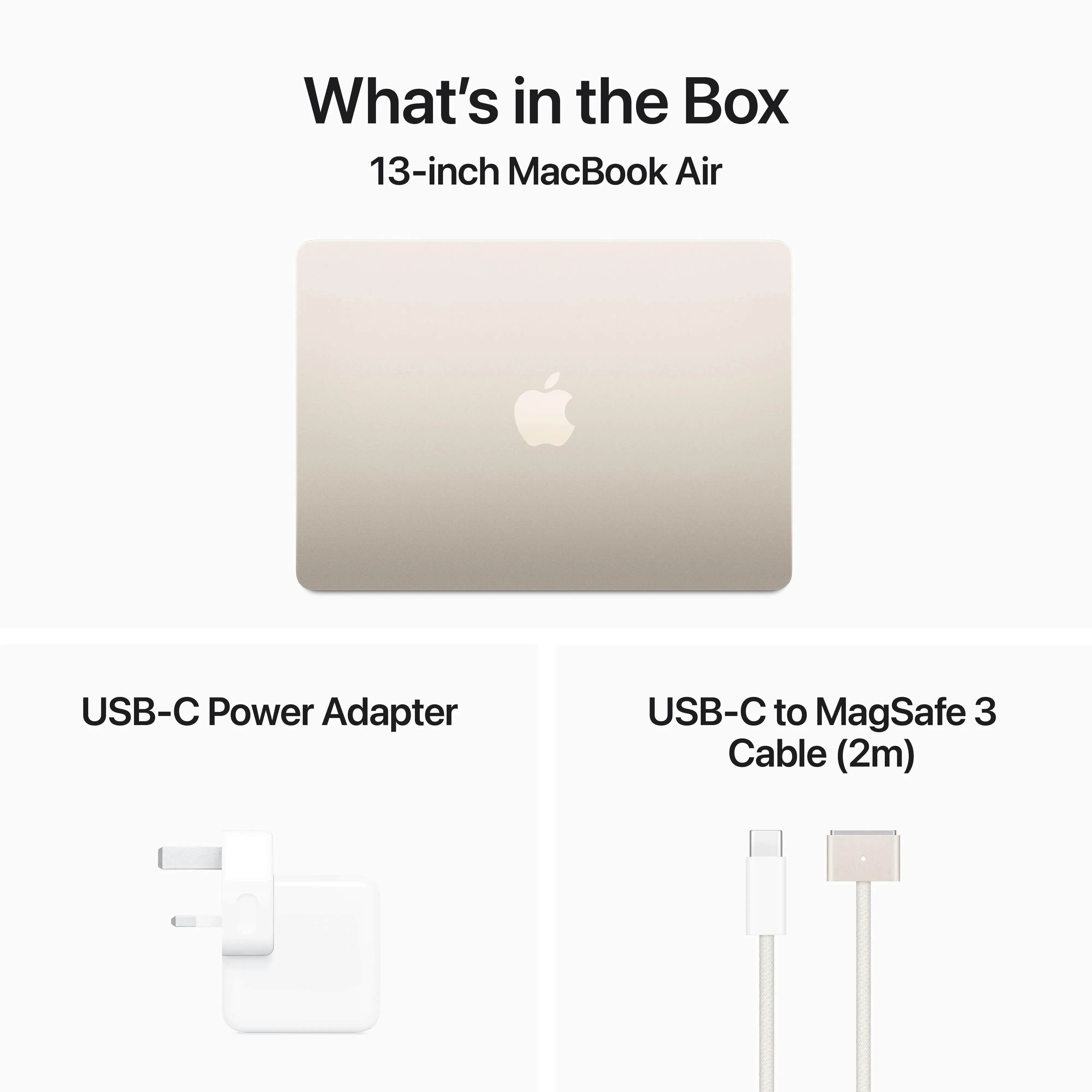 13-inch MacBook Air: Apple M3 chip with 8‑core CPU and 10‑core GPU, 512GB SSD - Starlight