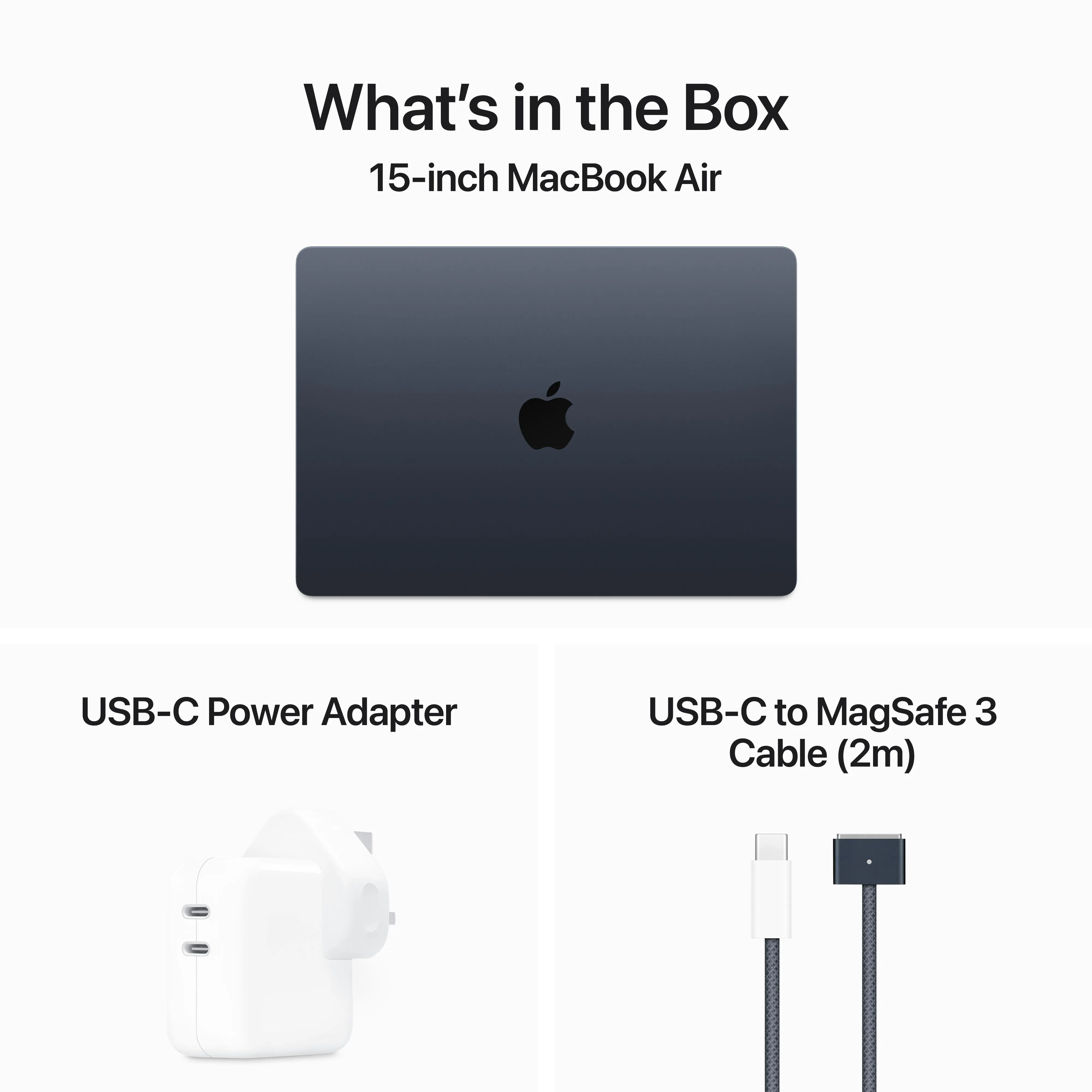 15-inch MacBook Air: Apple M3 chip with 8‑core CPU and 10‑core GPU, 256GB SSD - Midnight