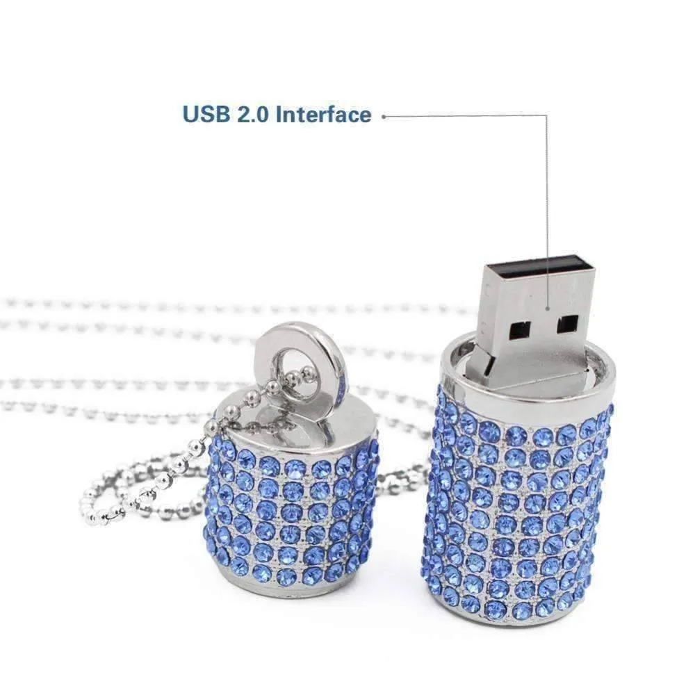 8G Crystal Encrusted USB Flash Drive Memory Stick