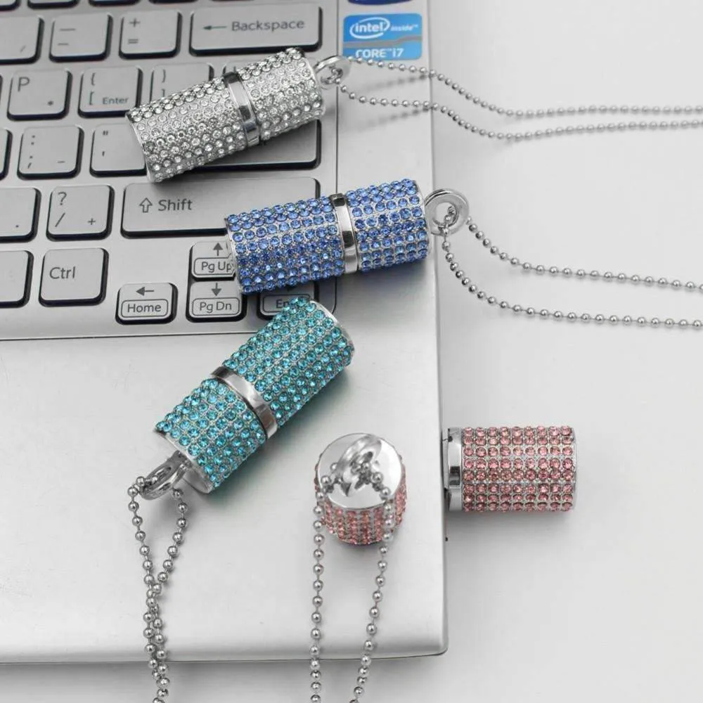 8G Crystal Encrusted USB Flash Drive Memory Stick