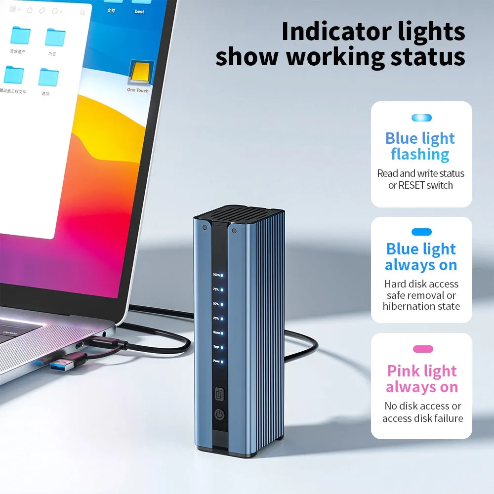 Acasis 10Gbps M.2 NVMe Duplicator 2 Bay Docking Station for SSD Clone