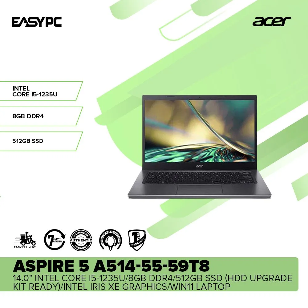 ACER ASPIRE 5 A514-55-59T8 14.0" Intel Core i5-1235U Laptop