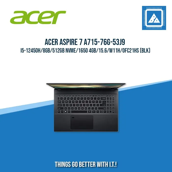 ACER ASPIRE 7 A715-76G-53J9 I5-12450H/8GB/512GB NVME/1650 4GB | BEST FOR GAMING AND AUTOCAD LAPTOP