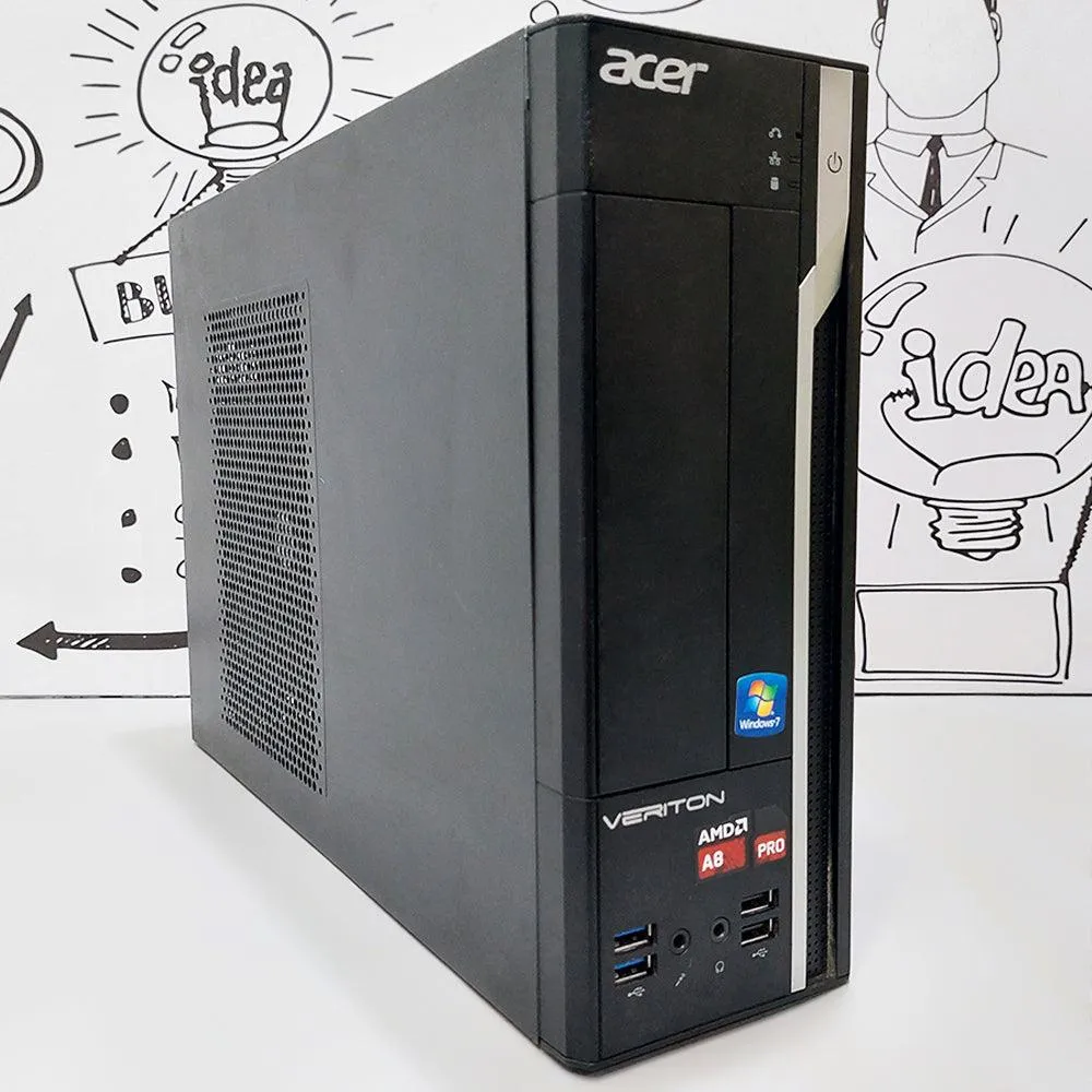 Acer Veriton X4110G Desktop PC (AMD A8 Pro-7600B - 4GB DDR3 - No Hard - AMD Radeon R7) Original Used