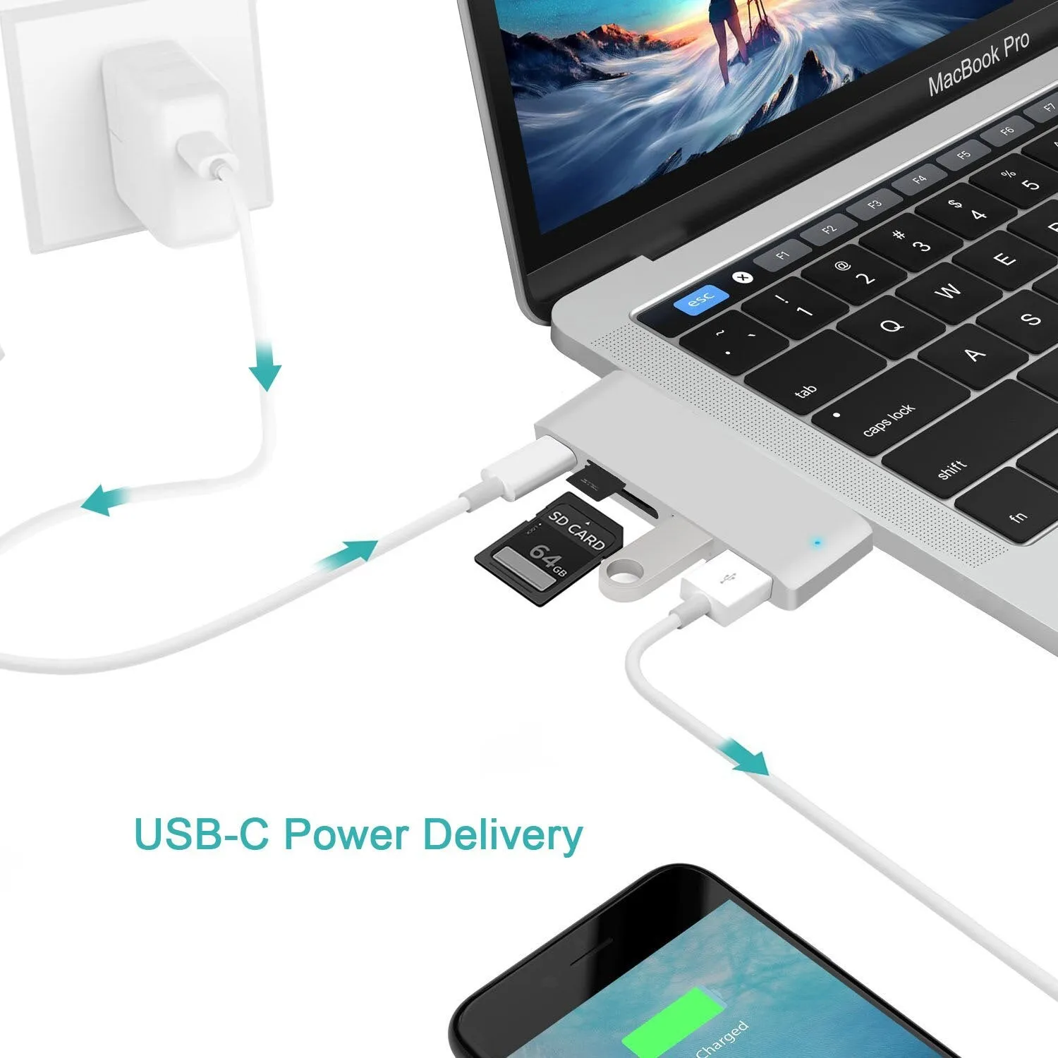 Adaptador USB multi 5 en 1