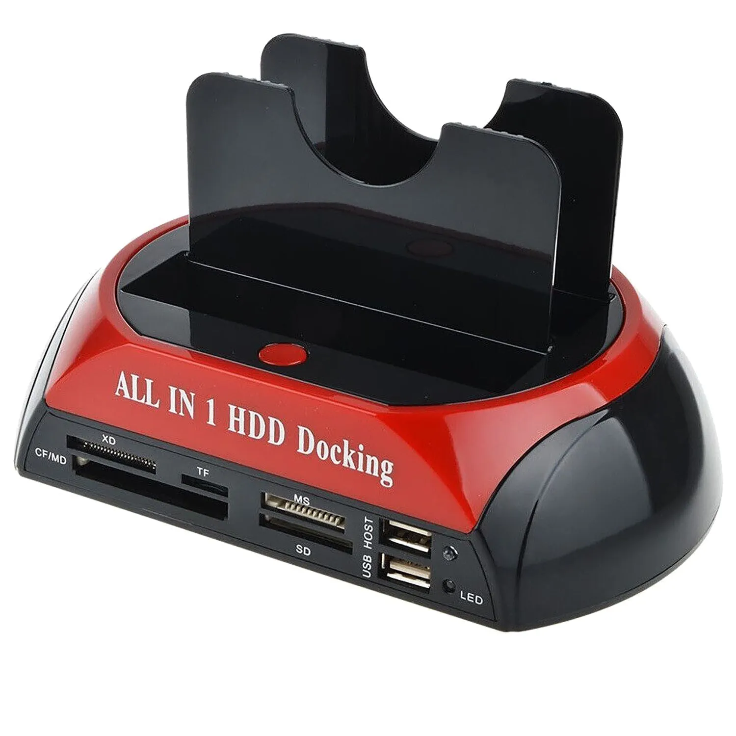 All In One Docking Station USB Dual-Bay Hard Drive 2.5" 3.5" IDE SATA SSD Card Reader