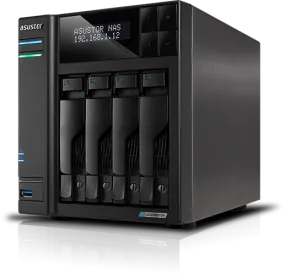 ASUSTOR Lockerstor 4 AS6604T ( LCD Panel ) 4-Bay NAS - Intel Celeron J4125 2.7GHz (Quad-Core), 4GB DDR4