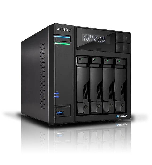 ASUSTOR Lockerstor Gen 2 AS6704T ( LCD Panel ) 4-Bay NAS - Intel Celeron N5105  2.9GHz (Quad-Core), 4GB DDR4