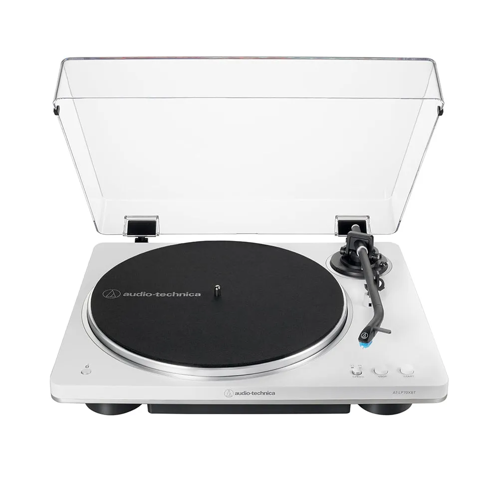 Audio Technica AT-LP70XBT Fully Automatic Bluetooth Wireless Belt Drive Turntable White Silver