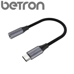 Betron USB Type C Adapter to 3.5mm AUX Audio Headphone Jack Android Mac Devices