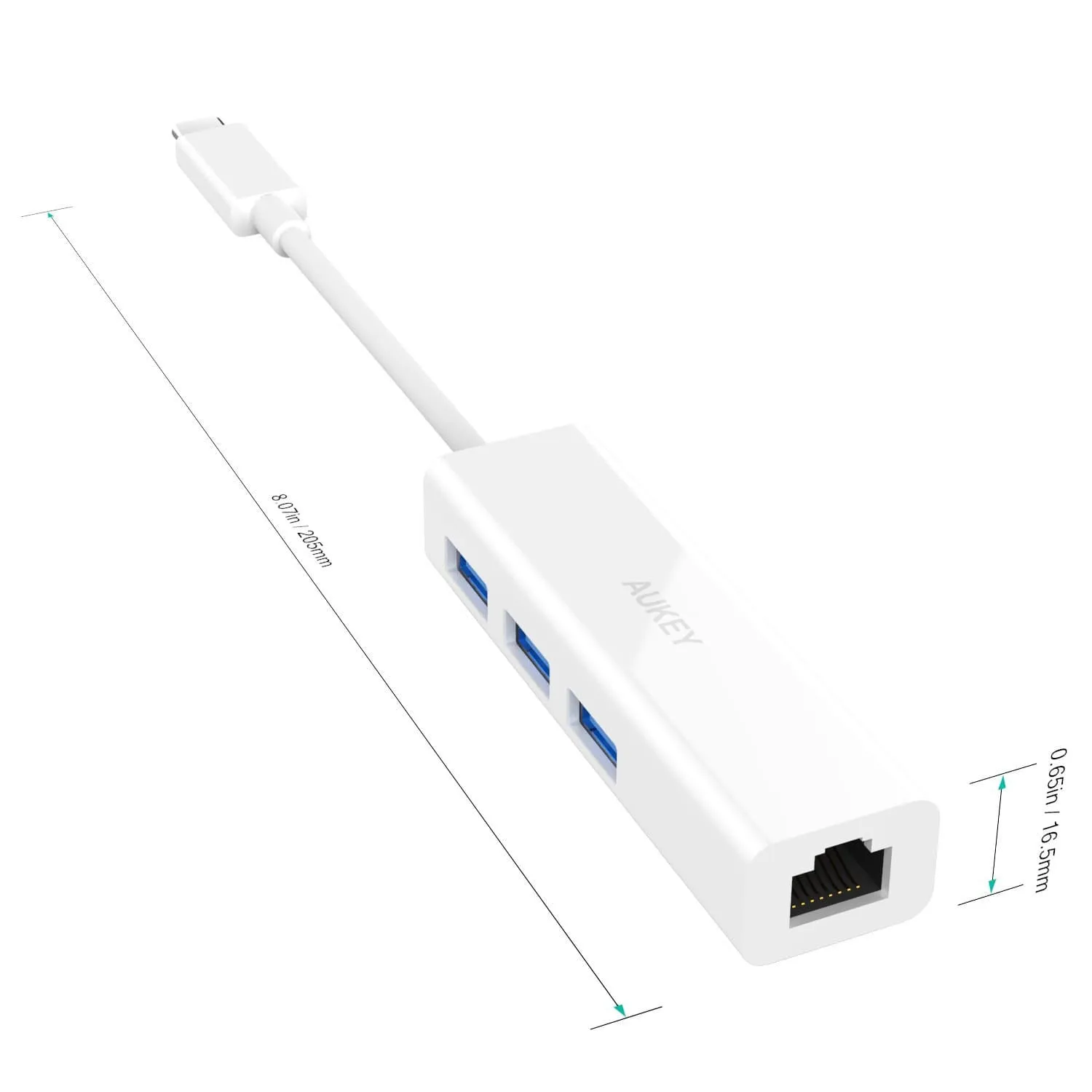 CB-C17 USB C To 3 Ports USB 3.0 Hub With Gigabit Ethernet Adapter