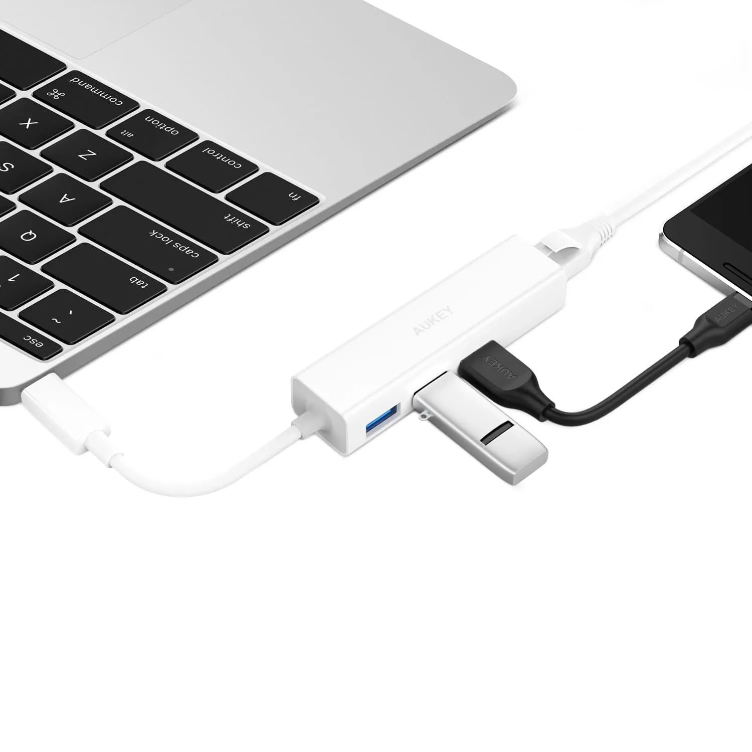 CB-C17 USB C To 3 Ports USB 3.0 Hub With Gigabit Ethernet Adapter