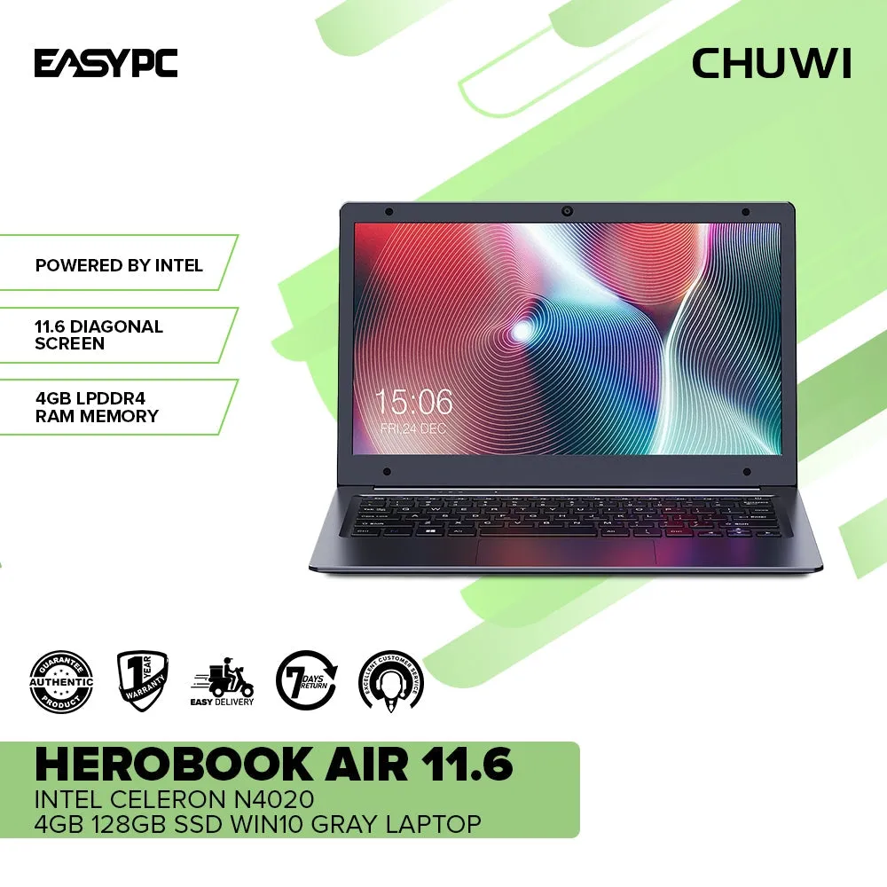 Chuwi Herobook Air Intel Celeron N4020/4Gb/Win10/11.6 " 128Gb Ssd/ Laptop Home And Office Gray Ps