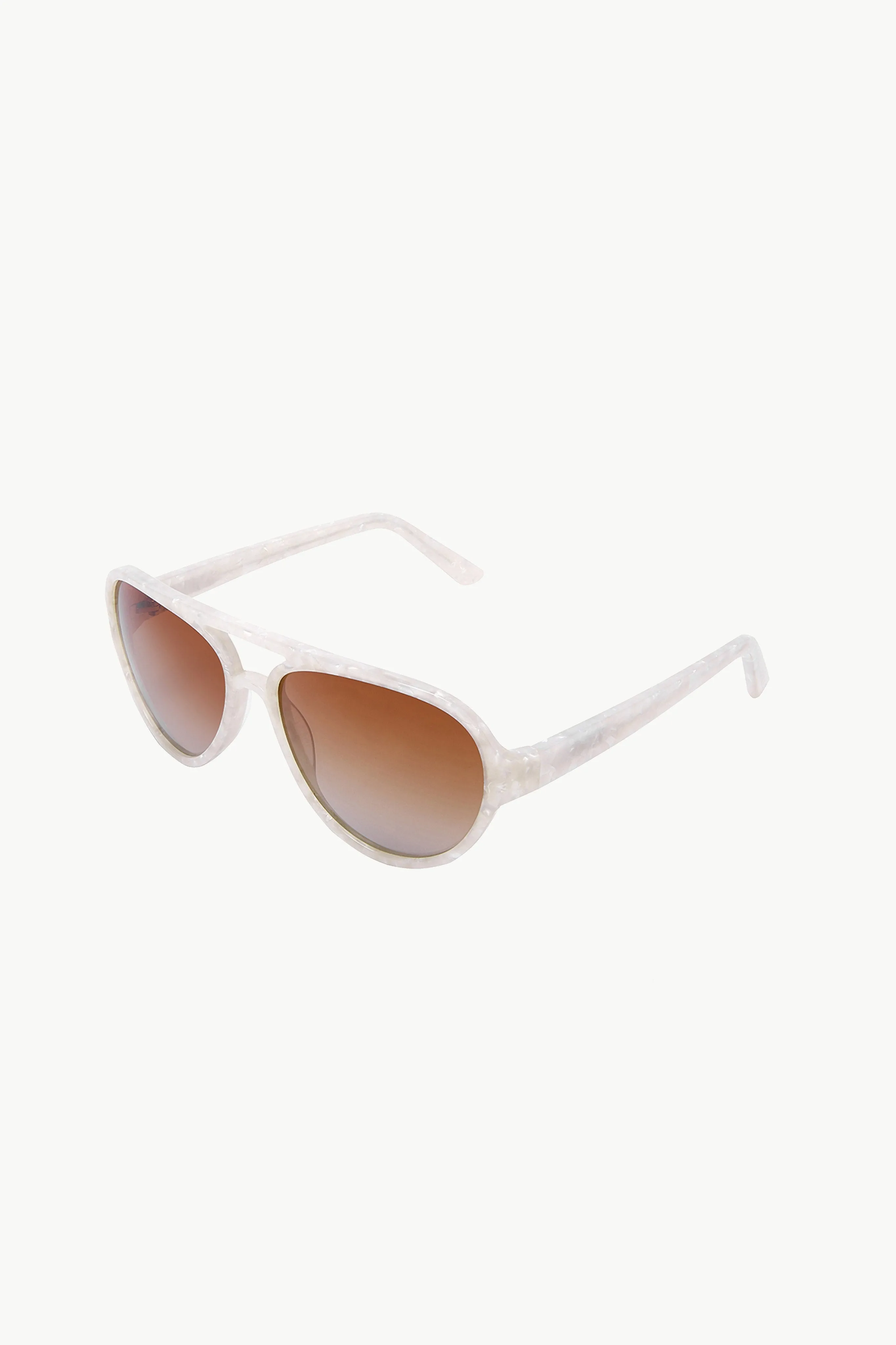 Drive 1: Aviator-Style Ivory Tortoise Shell Effect Acetate Sunglasses