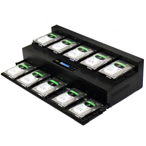 EZ Dupe 1 to 9 Flatbed SATA Hard Drive Duplicator - HD Cyclone 600 Open Platform HDD Cloner 36GB/Min