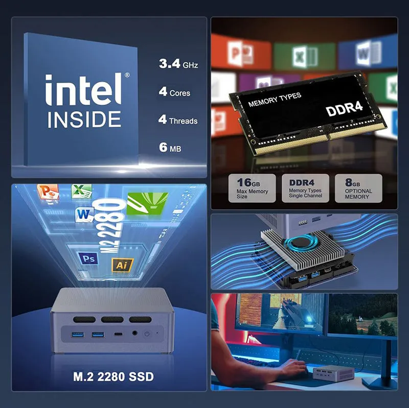 GXMO N95 Mini PC Intel ADL-N N95 4 Cores