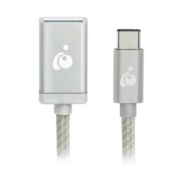 IOGEAR G2LU3CAF10-SIL Silver Charge & Sync USB-C to USB Type-A Adapter