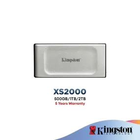 Kingston XS2000 (500GB/1TB/2TB) Portable SSD (Type-C to Type-C) 20Gbps USB 3.2 Gen 2x2