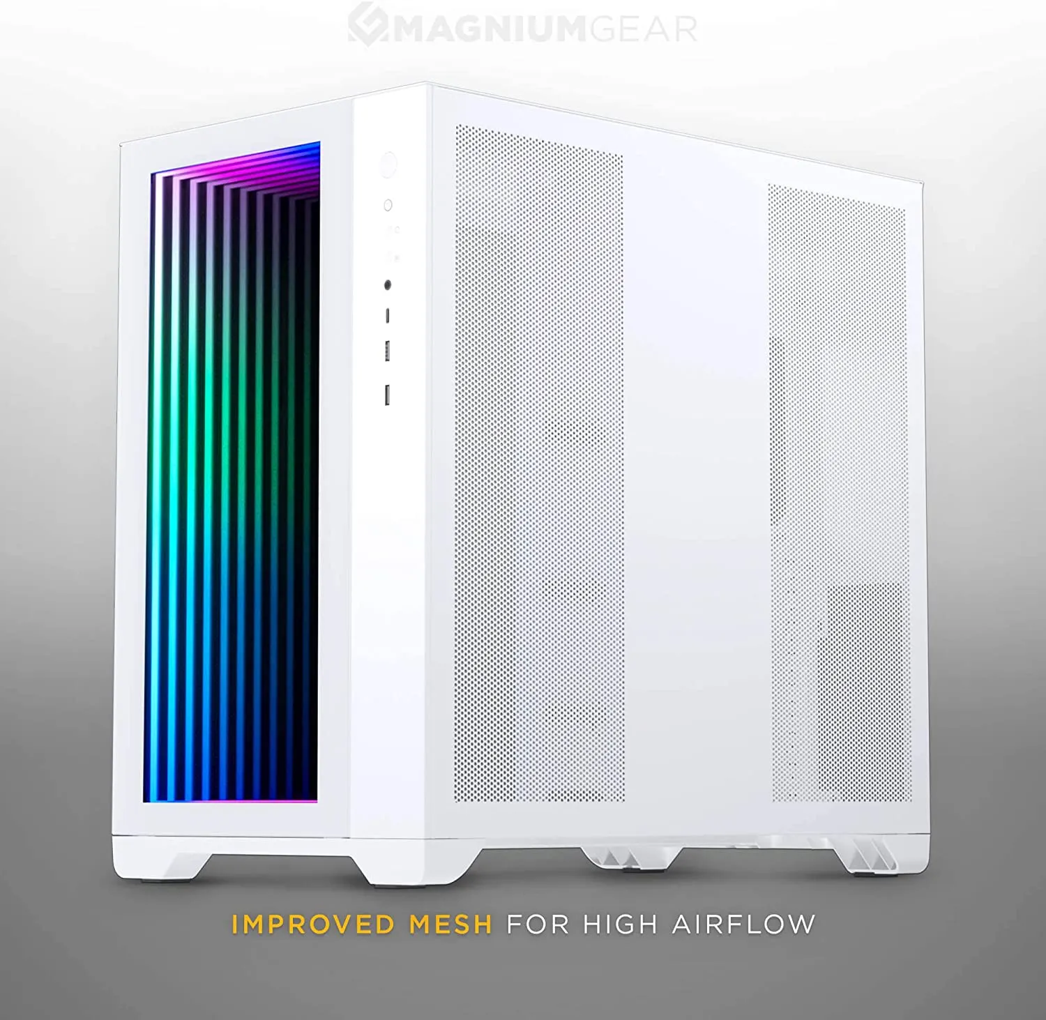 MagniumGear NEO Qube 2 ATX MidTower Gaming PC Case Tempered Glass, Infinity Mirror CPU Cooler