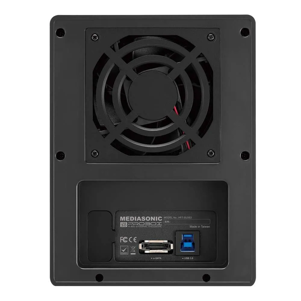 Mediasonic PROBOX 4 Bay 3.5" SATA Hard Drive Enclosure - USB 3.0 & eSATA Support 12TB HDD (HF7-SU3S3)