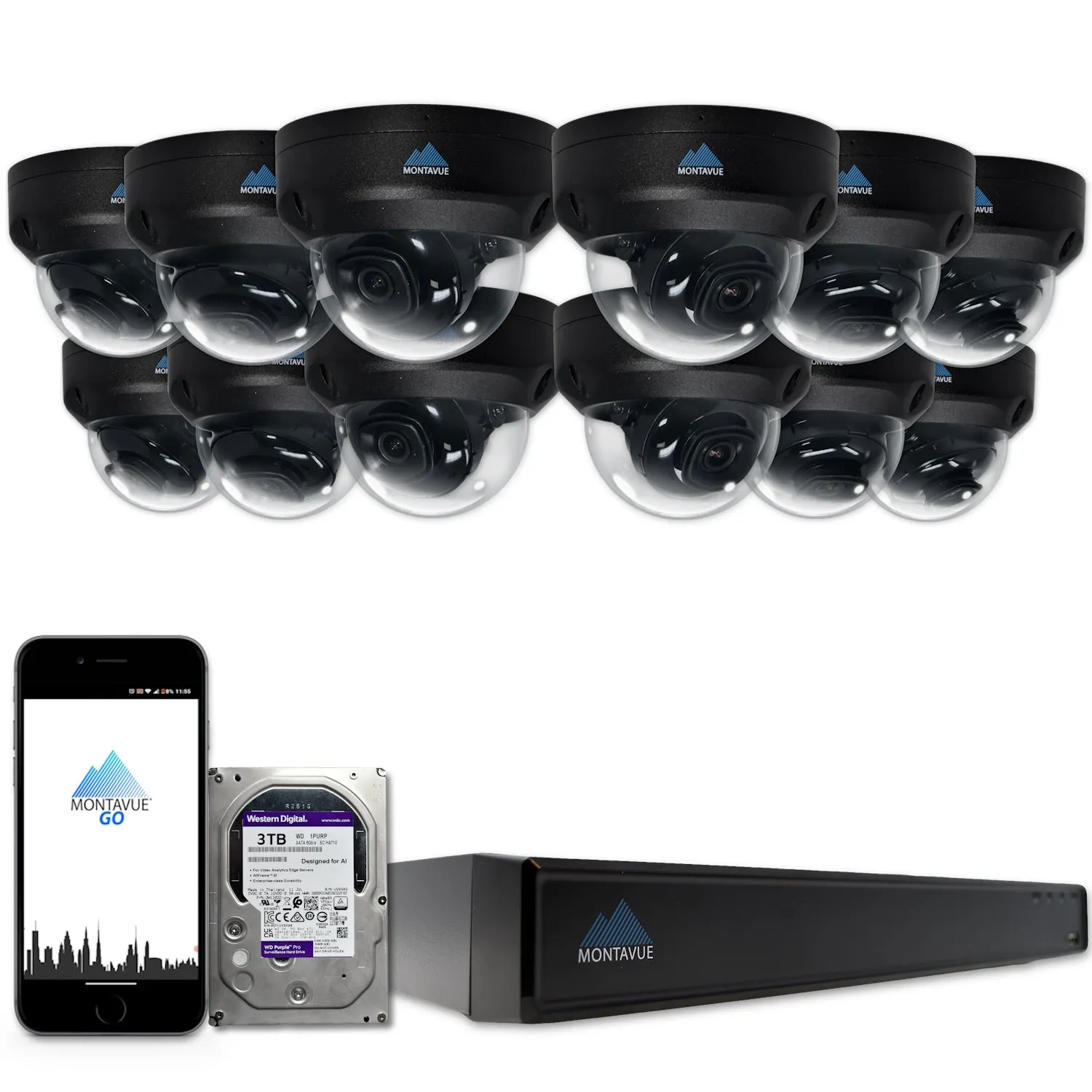 MTD4095 Package | 4MP 2K SMD  Dome Cameras and 16 Channel NVR with 3TB HDD