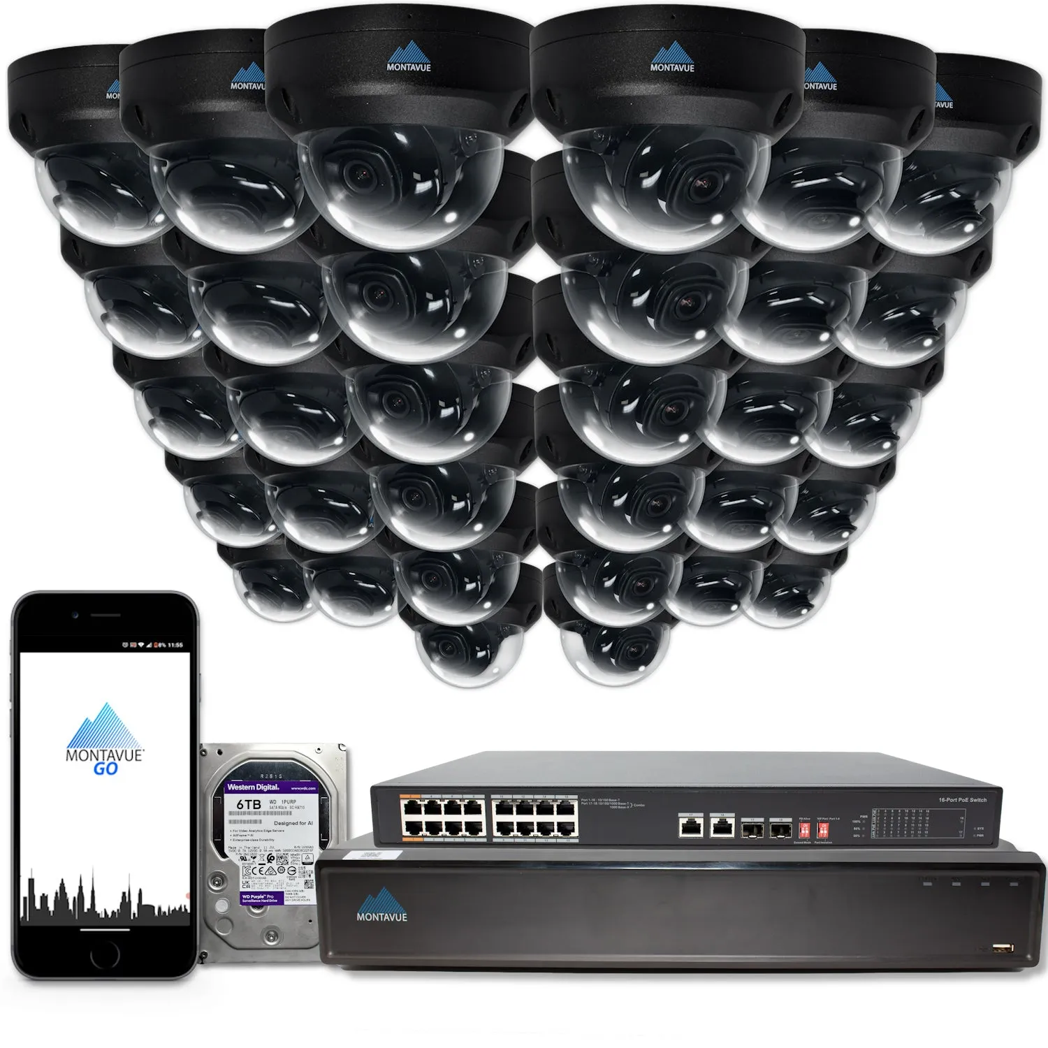 MTD4095 Package | 4MP 2K SMD  Dome Cameras and 32 Channel NVR with 6TB HDD