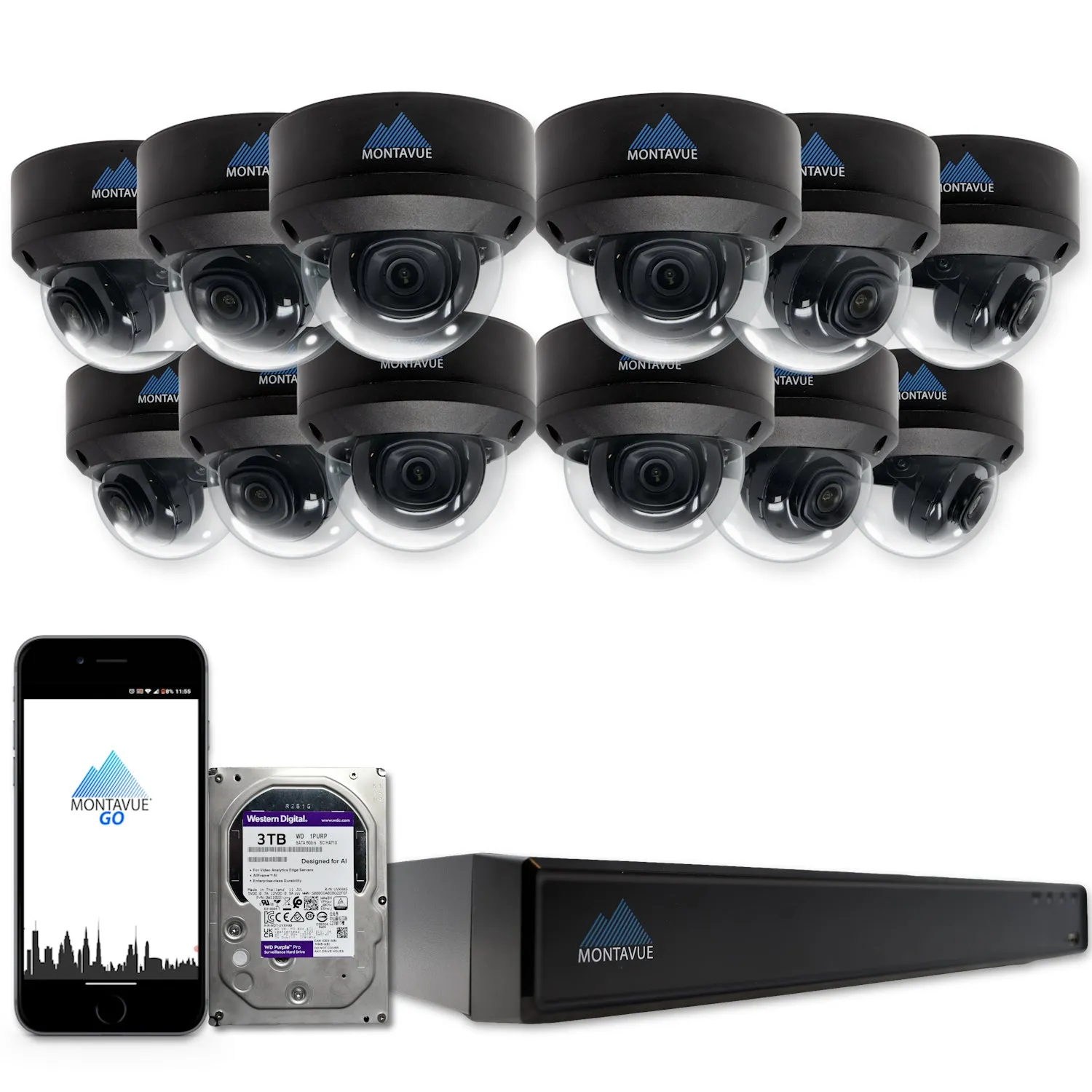 MTD8108-X Package | 8MP 4K SMD 4.0 Dome Cameras and 16 Channel NVR with 3TB HDD