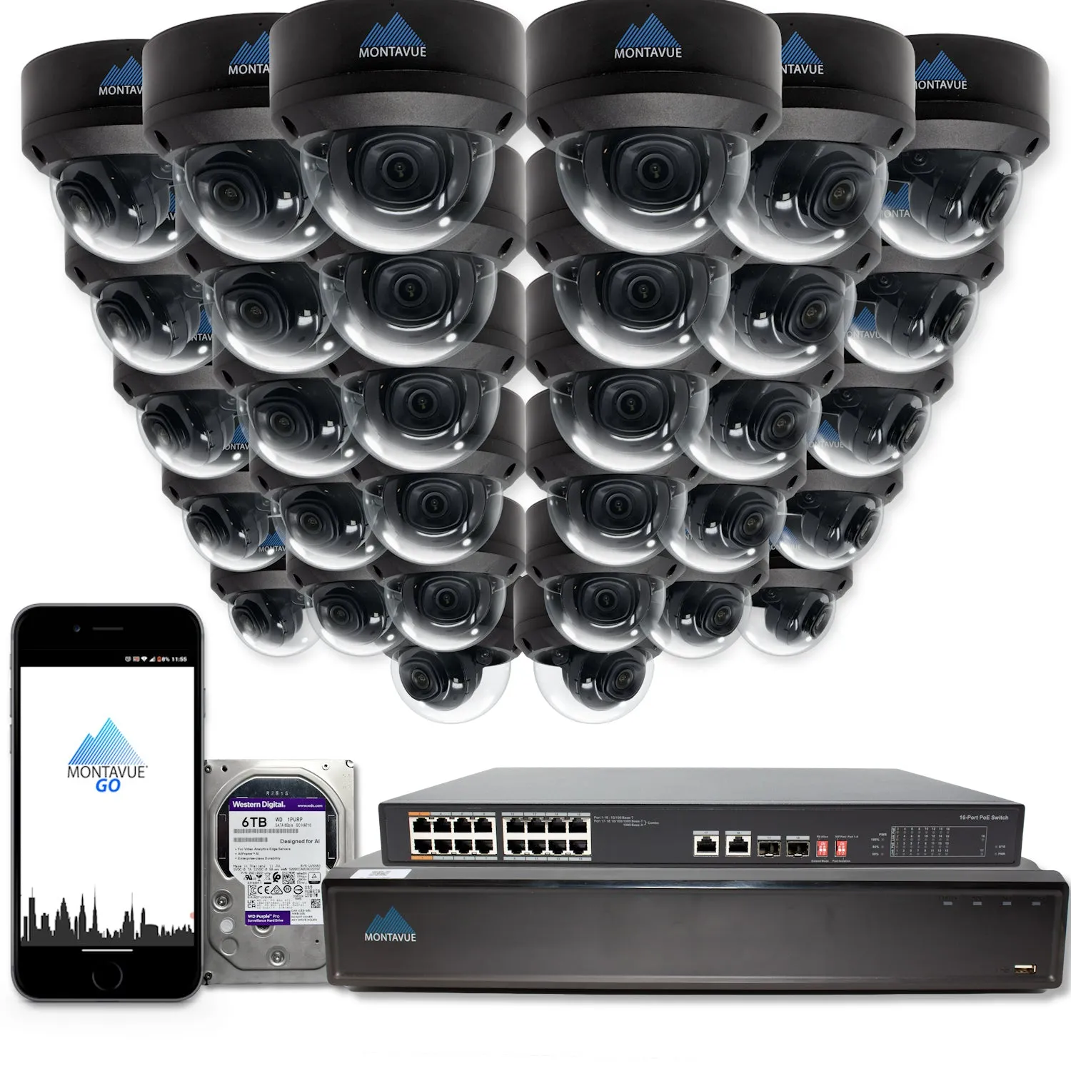 MTD8108-X Package | 8MP 4K SMD 4.0 Dome Cameras and 32 Channel NVR with 6TB HDD