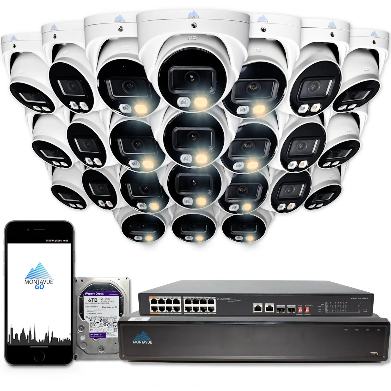 MTT4095 Package | 4MP 2K SMD  Turret Cameras and 32 Channel NVR with 6TB HDD