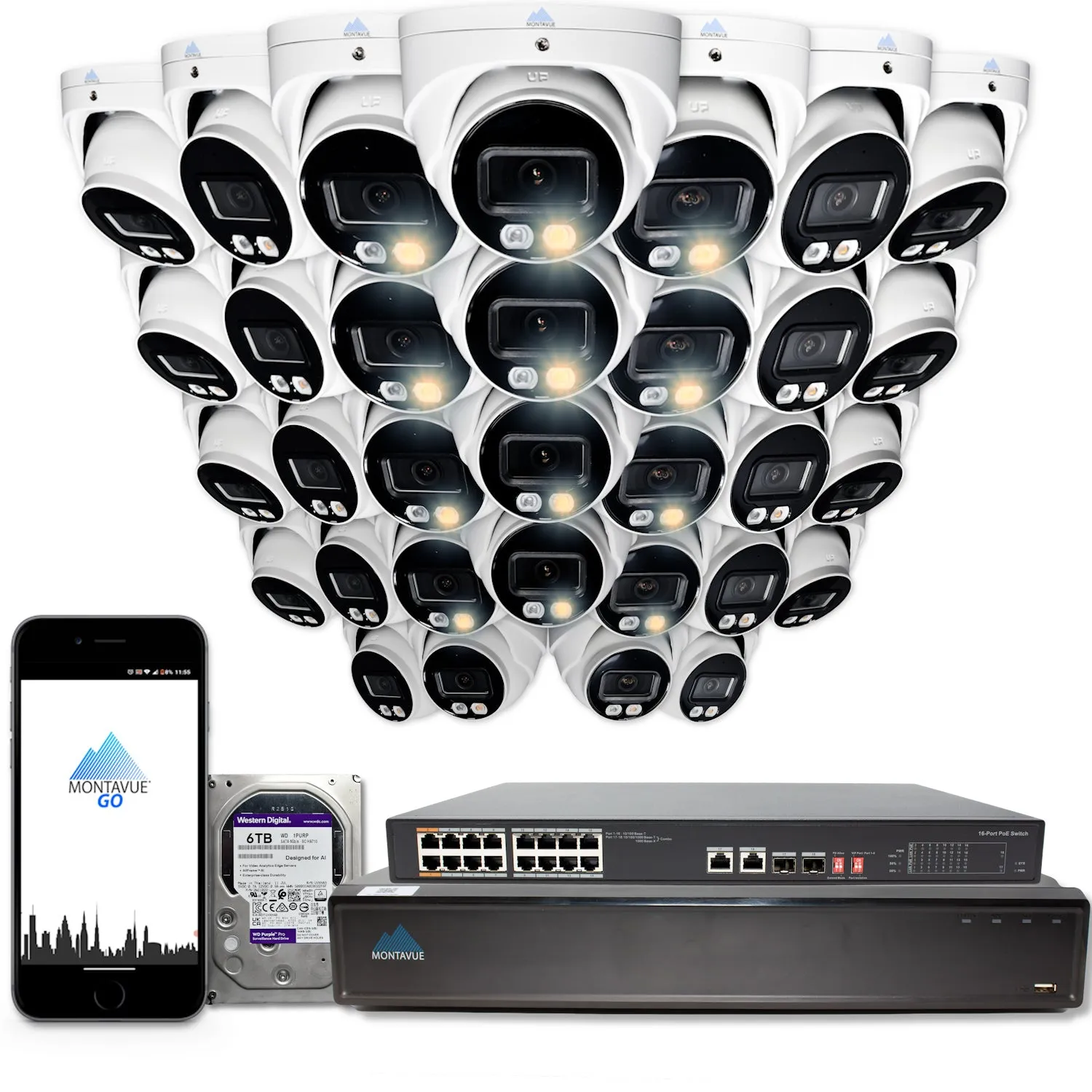 MTT8095 Package | 8MP 4K SMD  Turret Cameras and 32 Channel NVR with 6TB HDD