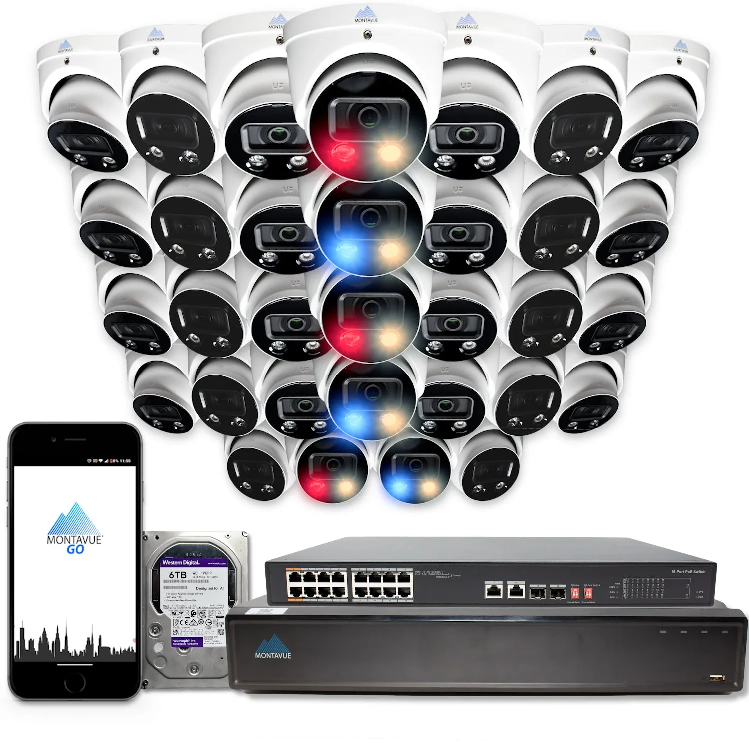 MTT8106-AD Package | 4K Active-Deterrence Cameras and 32 Channel NVR with 6TB HDD