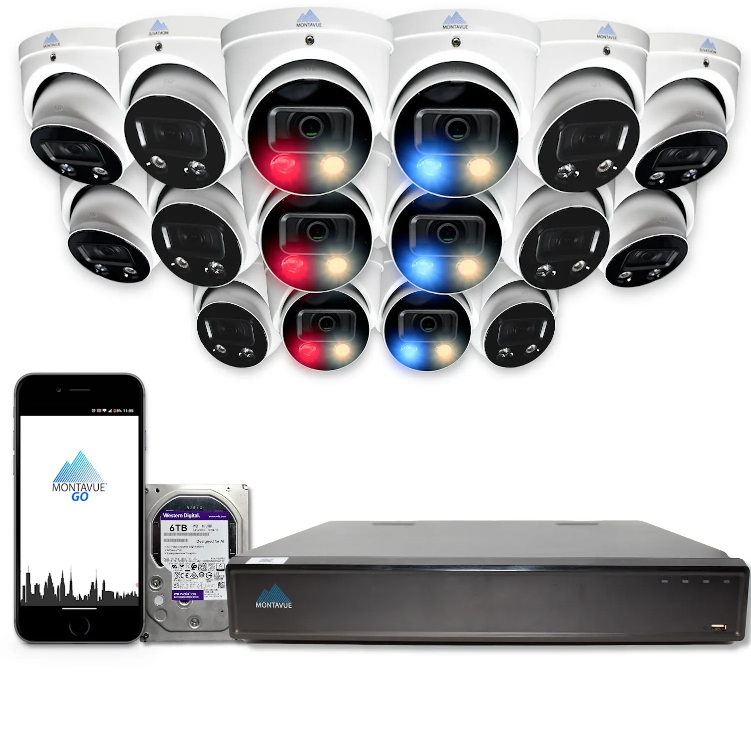 MTT8106-AD Package | 4K Active-Deterrence Cameras and 32 Channel NVR with 6TB HDD