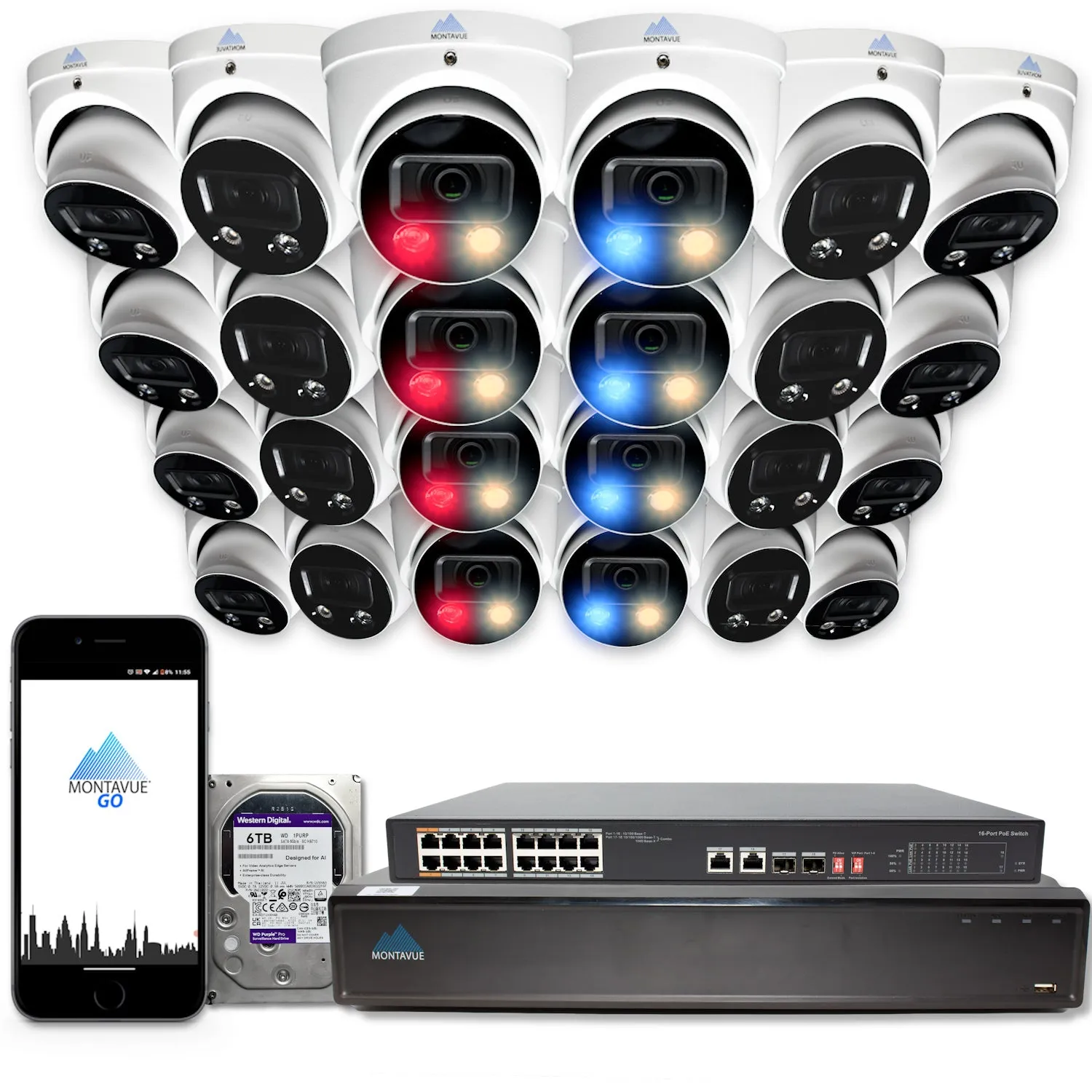 MTT8106-AD Package | 4K Active-Deterrence Cameras and 32 Channel NVR with 6TB HDD