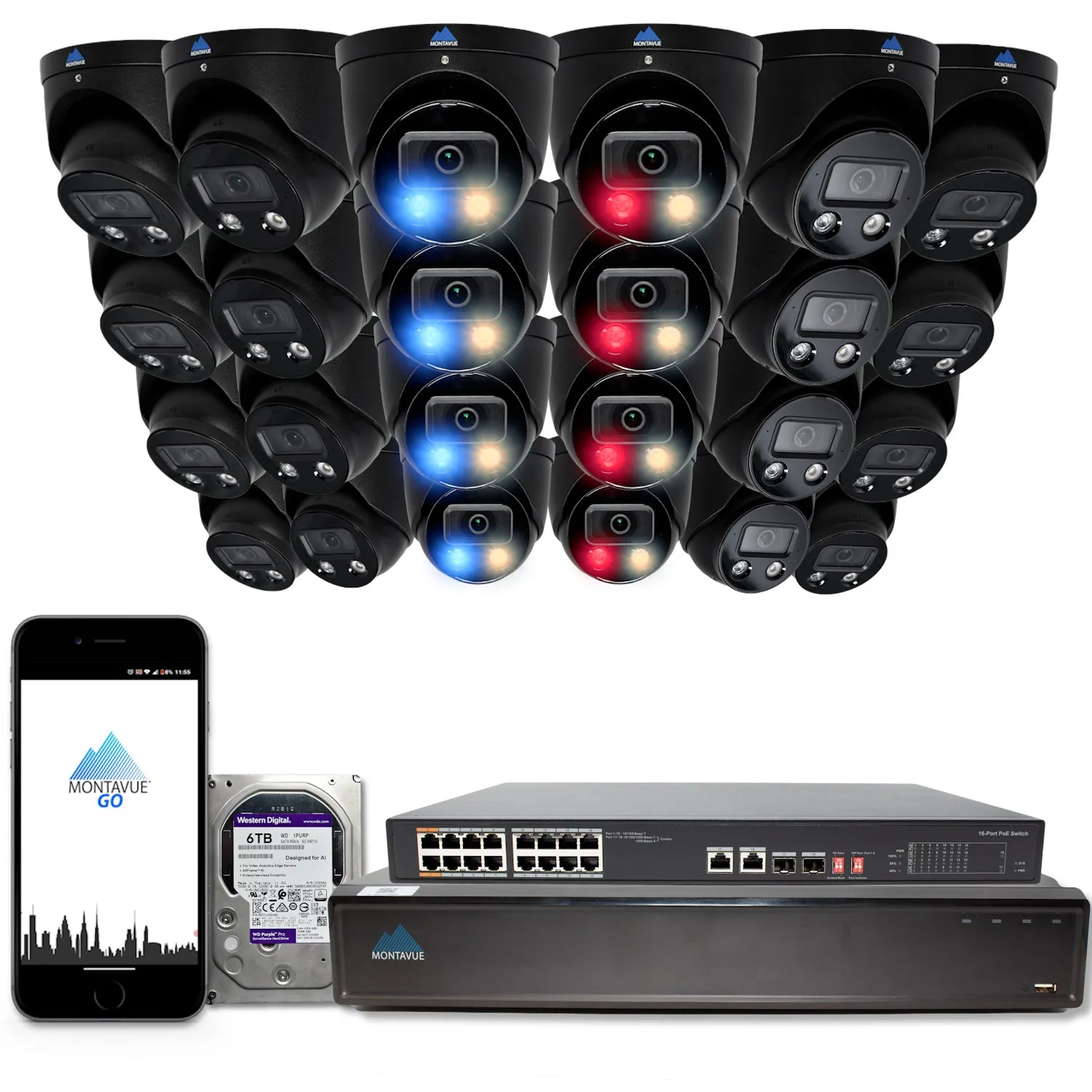 MTT8106-AD Package | 4K Active-Deterrence Cameras and 32 Channel NVR with 6TB HDD