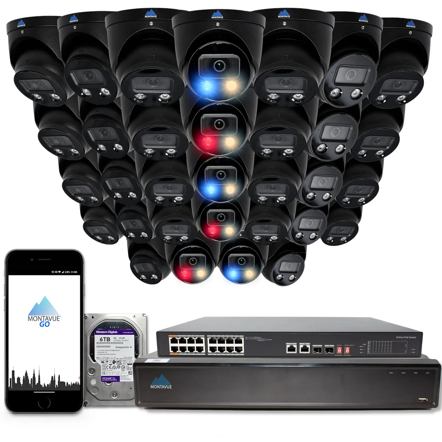 MTT8106-AD Package | 4K Active-Deterrence Cameras and 32 Channel NVR with 6TB HDD