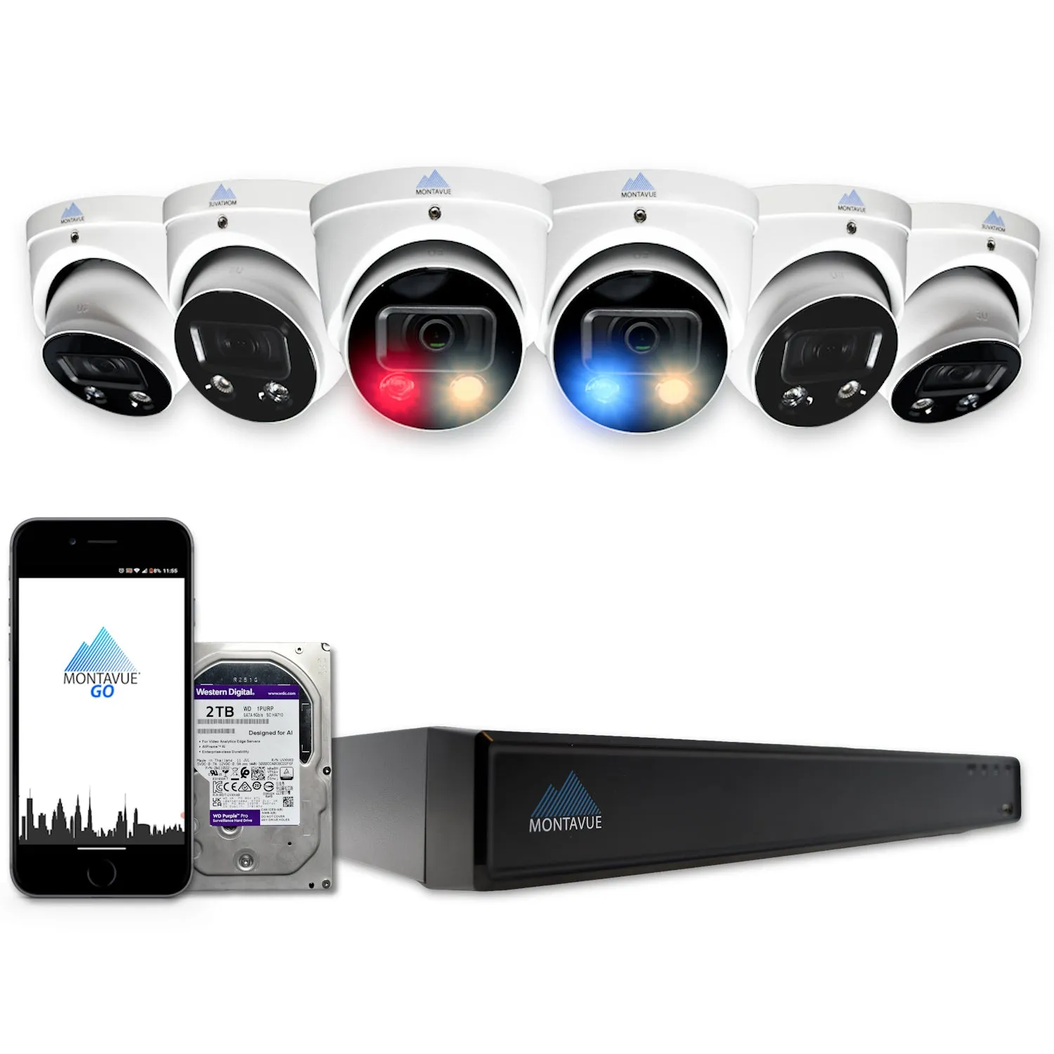 MTT8106-AD Package | 4K Active-Deterrence Cameras and 8 Channel NVR with 2TB HDD