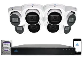 MTT8106-SMD Package | 8MP 4K Smart Motion Turret Cameras and 16 Channel NVR with 3TB HDD