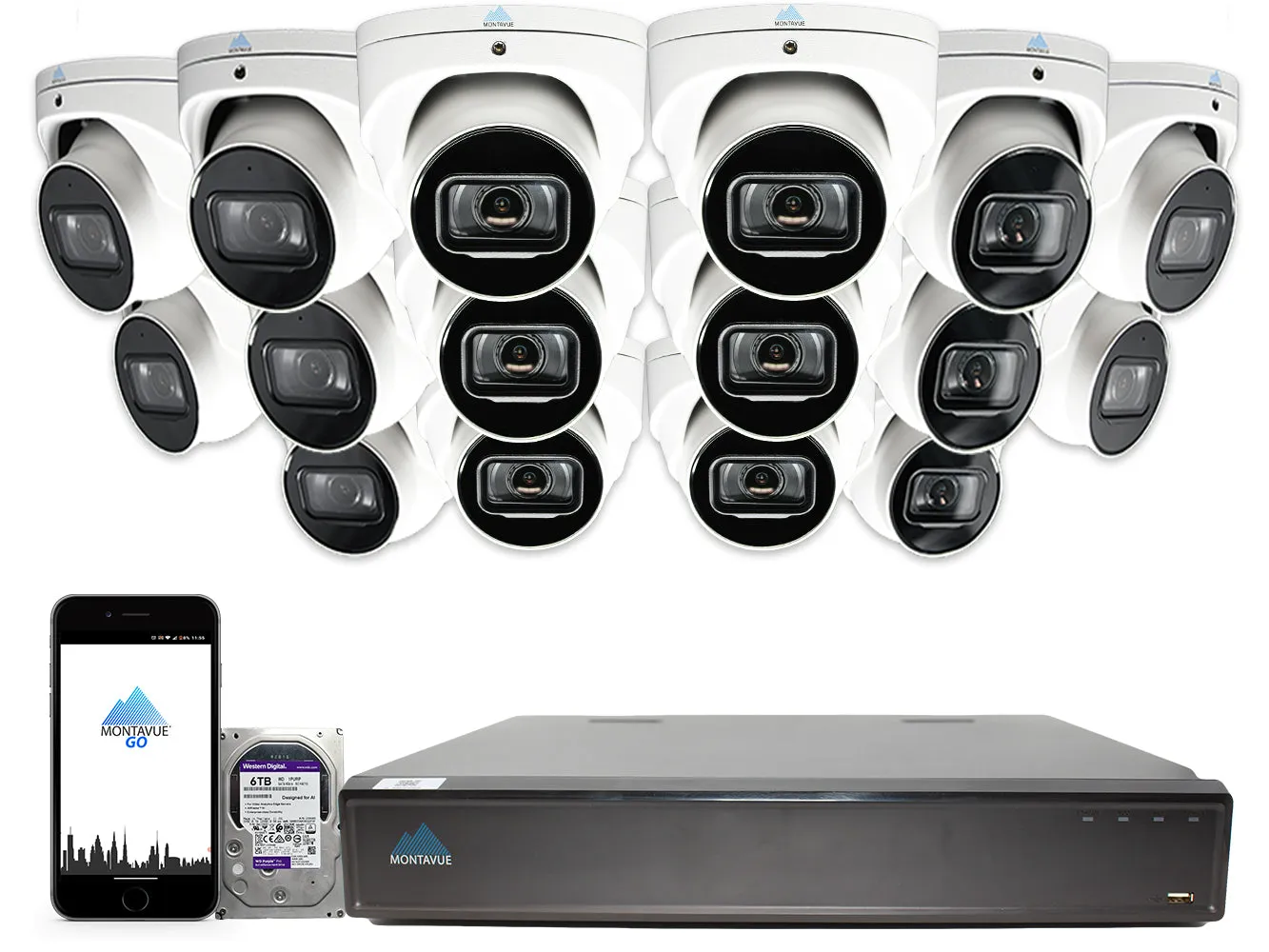 MTT8110 Package | 4K Acupick Turret Cameras and 32 Channel 5 Series AI NVR with 6TB HDD