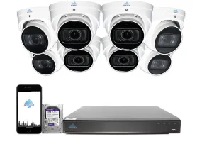 MTT8113-V-AISMD Package | 8MP 4K Smart Varifocal Turret Cameras and 16 Channel 4 Series AI NVR and 3TB HDD