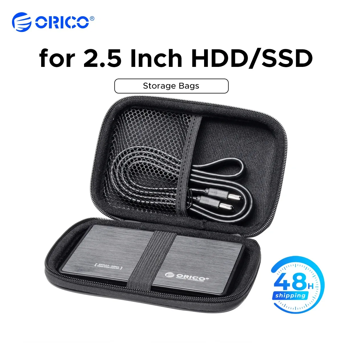 ORICO 2.5 inch HDD/SSD Hard Drive Case HDD Protector Storage Bag Portable External Hard Drive Pouch for USB Accessories