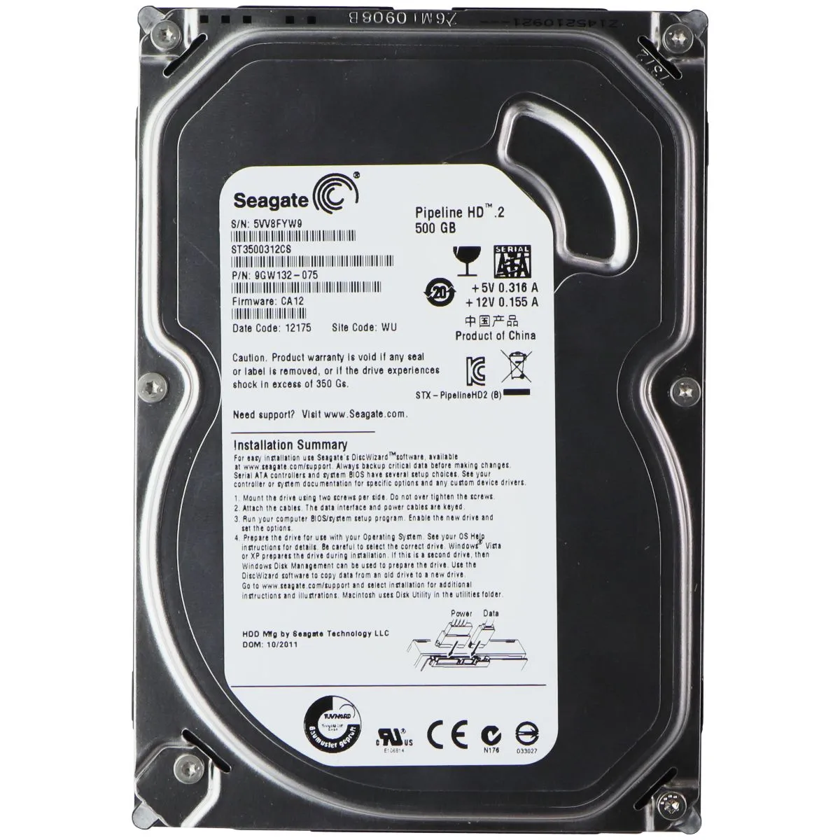 Seagate 500GB SATA 3.5-in Hard Drive (ST3500312CS)