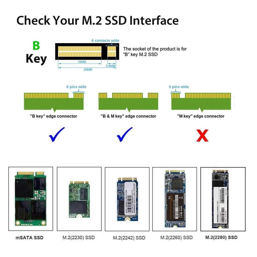 Simplecom SA207 mSATA   M.2 (NGFF) to SATA 2 In 1 Combo Adapter