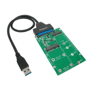 Simplecom SA221 USB 3.0 to mSATA   NGFF M.2 (B Key) SSD 2 in 1 Combo Adapter