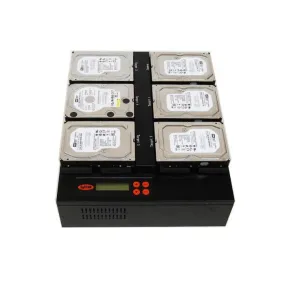 Systor 1 to 5 Flatbed SATA SSD HDD Duplicator & Sanitizer - 9GB/Min - Copy & Erase 3.5" & 2.5" Hard Disk & Solid State Drive 150MB/Sec (SYS405HDD)