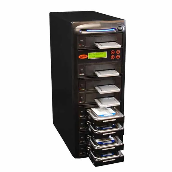 Systor 1 to 7 SATA 150MB/S HDD SSD Duplicator/Sanitizer - 3.5" & 2.5" Hard Disk Drive / Solid State Drive Dual Port Hot Swap (SYS207HS-DP)