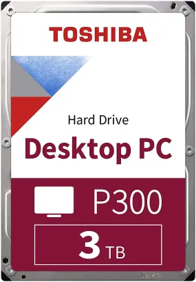 Toshiba P300-3 3TB SATA 3.5" Hard Drive 3TB Capacity 7200RPM Spin Speed HDWD130UZSVA, Internal HDD