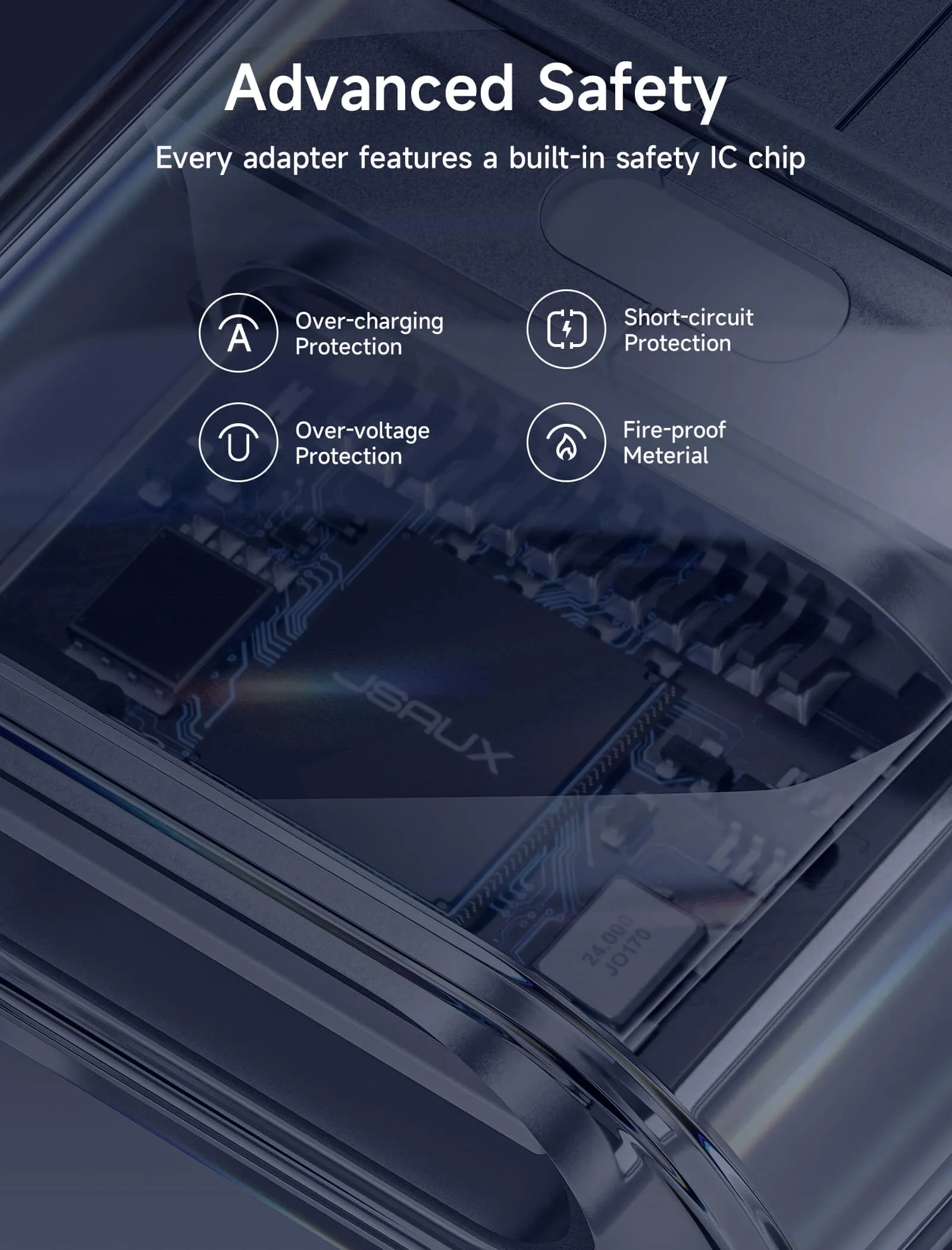 Transparent USB to USB-C Adapter