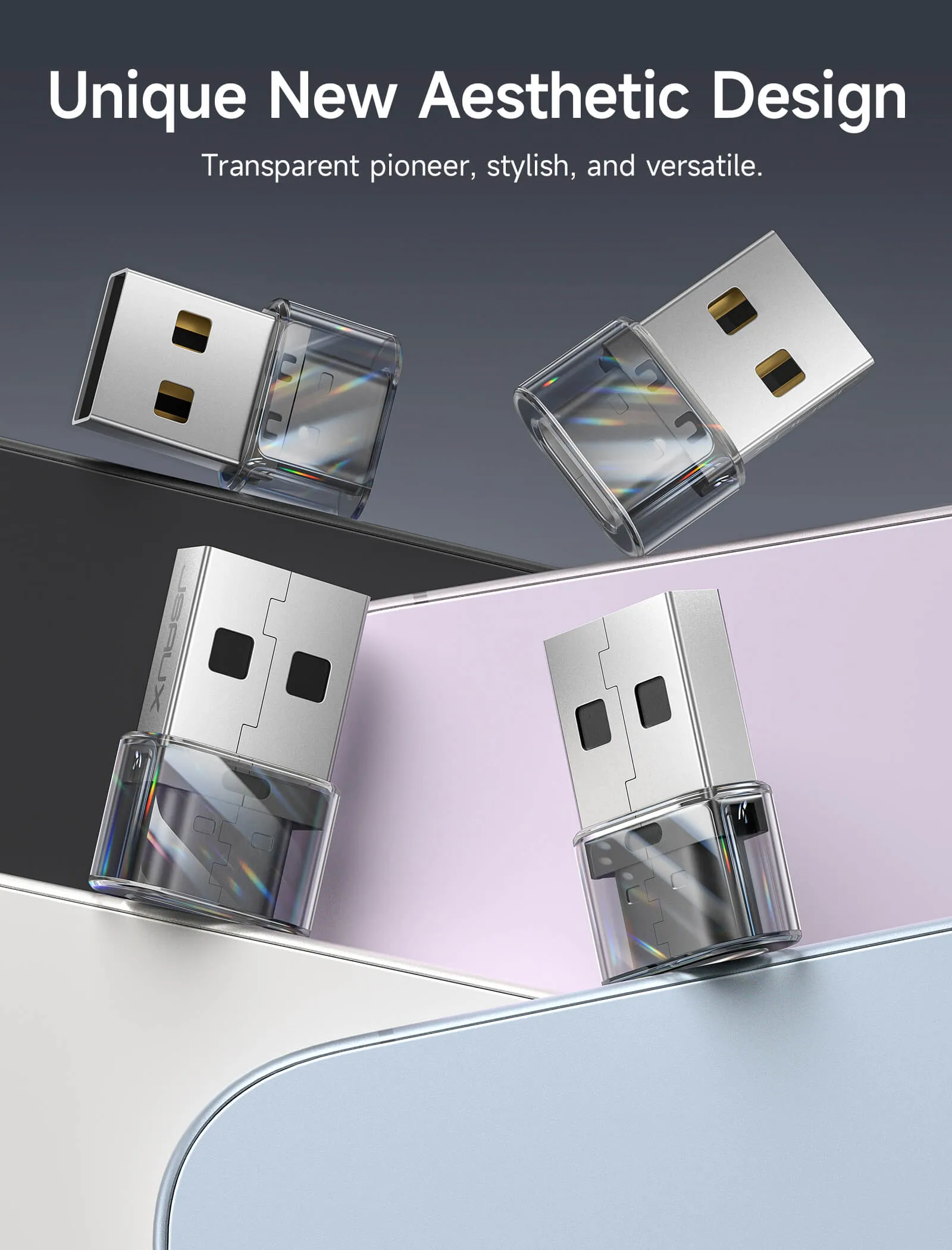 Transparent USB to USB-C Adapter