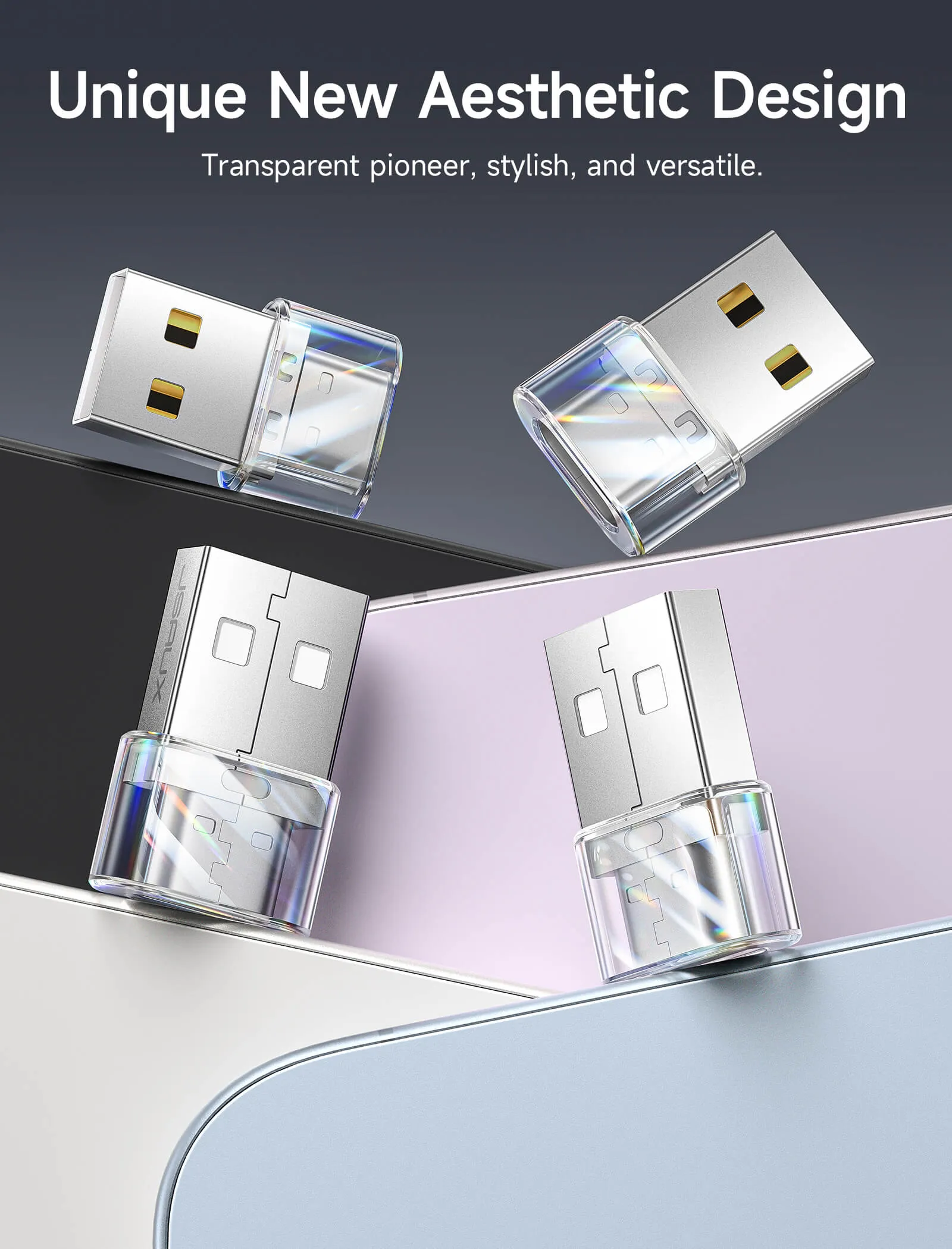 Transparent USB to USB-C Adapter